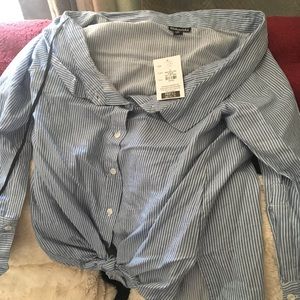 Off the shoulder button down